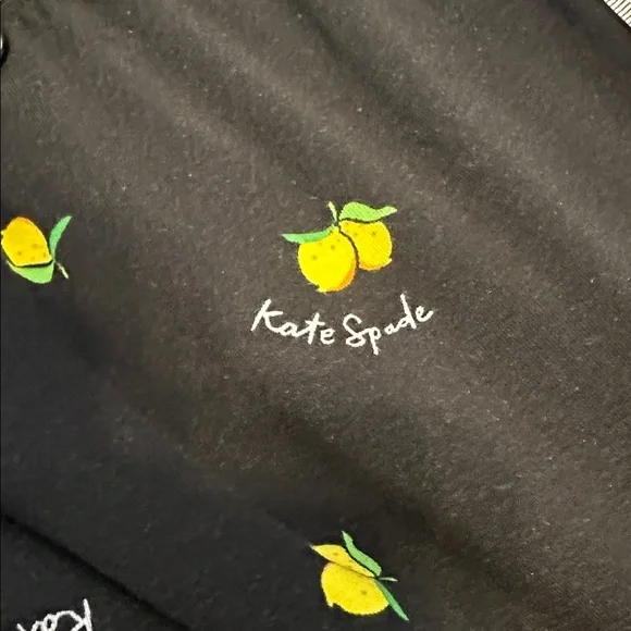 NWT Kate Spade Modal Short Set, Medium, Black Piped w/lemons - Picture 8 of 8